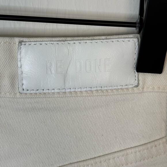 RE/DONE 70s Stove Pipe High Rise Straight Ankle Jeans in Vintage White size 25 - Picture 8 of 14